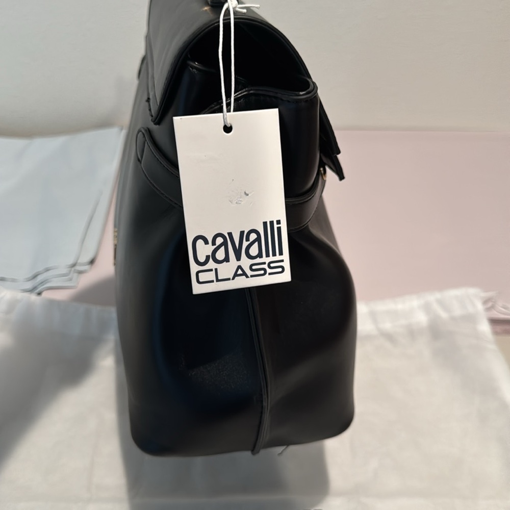 Cavalli Class Large Black Leather Handbag - Picture 4 of 8